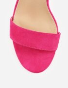 vices Sandale Fucsia cu Toc gros cu Branț din Piele Naturală Avelhira