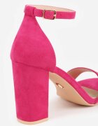 vices Sandale Fucsia cu Toc gros cu Branț din Piele Naturală Avelhira