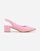 vices Sandale Fucsia cu toc gros cu perforații decorative Telarelle