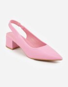 vices Sandale Fucsia cu toc gros cu perforații decorative Telarelle