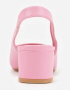 vices Sandale Fucsia cu toc gros cu perforații decorative Telarelle