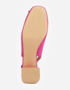 vices Sandale Fucsia cu Toc Gros Slingback cu Branț din Piele și Zirconii Nimirune