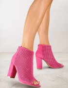 vices Sandale Fucsia Decupate din Imitatie de Piele Intorsa cu Toc Bloc Finiri