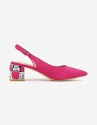 vices Sandale Fucsia pe Toc Ornamentat Tip Slingback cu Brant din piele Eraliora