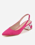 vices Sandale Fucsia pe Toc Ornamentat Tip Slingback cu Brant din piele Eraliora