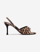 vices Sandale leopard cu toc stiletto cu baretă elastică Evastaria