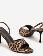 vices Sandale leopard cu toc stiletto cu baretă elastică Evastaria