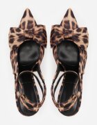 vices Sandale leopard cu toc stiletto cu fundă mare fără călcâi Velozia