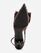 vices Sandale leopard cu toc stiletto cu fundă mare fără călcâi Velozia