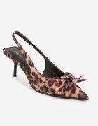 vices Sandale leopard cu toc stiletto Slingback ornate cu fundă Nilendria
