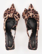 vices Sandale leopard cu toc stiletto Slingback ornate cu fundă Nilendria