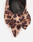 vices Sandale leopard cu toc stiletto Slingback ornate cu fundă Nilendria
