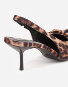 vices Sandale leopard cu toc stiletto Slingback ornate cu fundă Nilendria