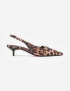 vices Sandale leopard Slingback cu toc cu baretă subțire peste degete Elozira