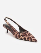 vices Sandale leopard Slingback cu toc cu baretă subțire peste degete Elozira