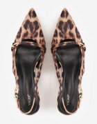 vices Sandale leopard Slingback cu toc cu baretă subțire peste degete Elozira
