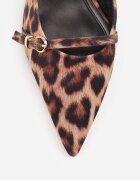 vices Sandale leopard Slingback cu toc cu baretă subțire peste degete Elozira