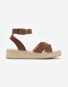 vices Sandale Maro deschis împletite stil Boho cu barete în formă de X Nahmala