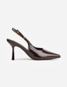 vices Sandale Maro Lăcuite cu toc cui Tip Slingback Tilazea