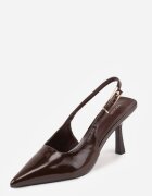 vices Sandale Maro Lăcuite cu toc cui Tip Slingback Tilazea