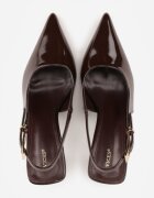 vices Sandale Maro Lăcuite cu toc cui Tip Slingback Tilazea