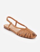 vices Sandale Maro Peep Toe cu Talpă Plată cu Barete Subțiri Nadalila