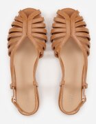 vices Sandale Maro Peep Toe cu Talpă Plată cu Barete Subțiri Nadalila