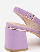 vices Sandale Mov cu toc gros Slingback cu branț din piele și model ajurat Iffinira