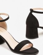 vices Sandale Negre Basic cu toc gros Soretta
