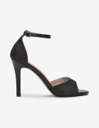 vices Sandale Negre Cu sclipici cu toc stiletto cu vârf rotund Katoria