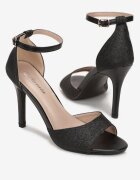 vices Sandale Negre Cu sclipici cu toc stiletto cu vârf rotund Katoria