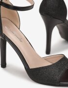 vices Sandale Negre Cu sclipici cu toc stiletto cu vârf rotund Katoria