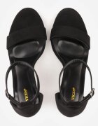 vices Sandale Negre cu toc bloc în Stil Clasic Feve