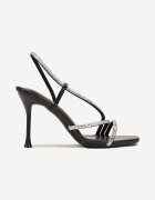 vices Sandale Negre cu toc cui Decorate cu barete cu zirconii Tilarea