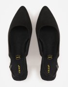 vices Sandale Negre cu Toc Decorativ Tip Slingback cu Branț de Piele Eraliora