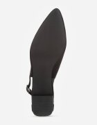 vices Sandale Negre cu Toc Decorativ Tip Slingback cu Branț de Piele Eraliora