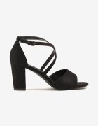 vices Sandale Negre cu toc gros Ornamentate cu barete Nitaniela