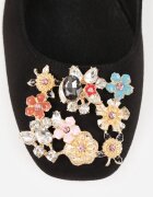 vices Sandale Negre cu toc gros Slingback cu branț din piele și cu Zirconii Nimirune