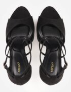 vices Sandale Negre cu toc stiletto decorate cu barete Dorotina