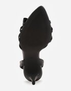 vices Sandale Negre cu toc stiletto Decorate în Față cu Fundiță Sparkle
