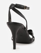vices Sandale Negre cu toc stiletto Decorate în Față cu Fundiță Sparkle