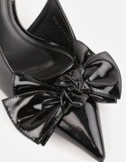 vices Sandale Negre cu Toc Subțire Slingback Decorate cu Fundă Nilendria