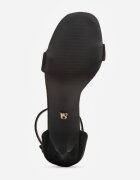 vices Sandale Negre cu Toc Tip Stiletto cu Branț din Piele Sonalitena