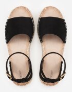 vices Sandale Negre din Imitatie de Piele Intoarsa cu Platforma Joasa Impletita Anameda
