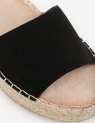vices Sandale Negre din Imitatie de Piele Intoarsa cu Platforma Joasa Impletita Anameda