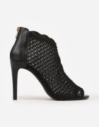 vices Sandale Negre Elegante Perforate cu toc stiletto Nelithin
