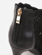 vices Sandale Negre Elegante Perforate cu toc stiletto Nelithin