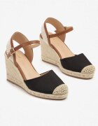 vices Sandale Negre în stil Espadrile pe pană din împletitură Amoiella