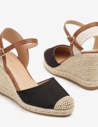 vices Sandale Negre în stil Espadrile pe pană din împletitură Amoiella