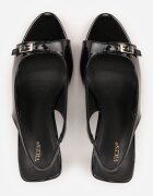 vices Sandale Negre Lăcuite cu toc cui Slingback cu cataramă metalică Armonia